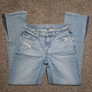 VTG American Eagle 90s Low Rise Skinny Kick Jeans Womens, Size 4, Stretchy Flare